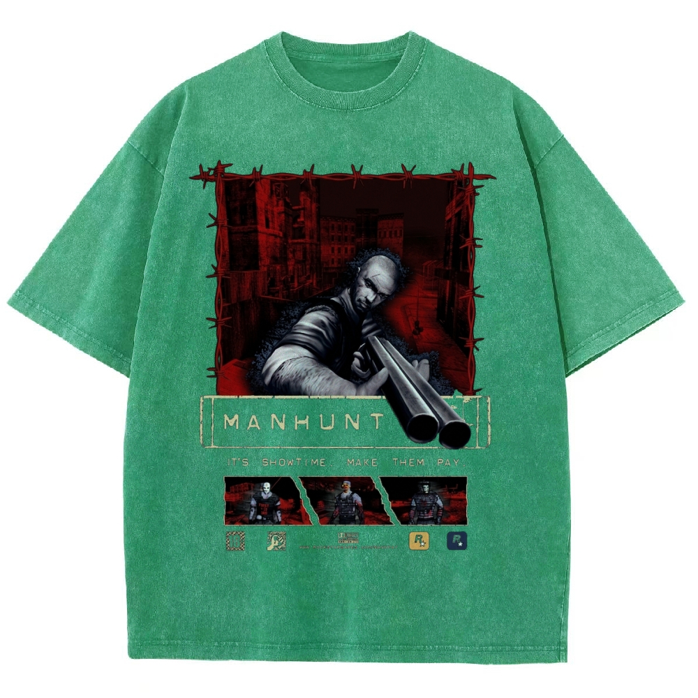 Manhunt Unisex Fit Washed T-Shirt 2605005019