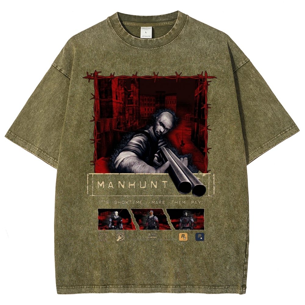 Manhunt Unisex Fit Washed T-Shirt 2605005019
