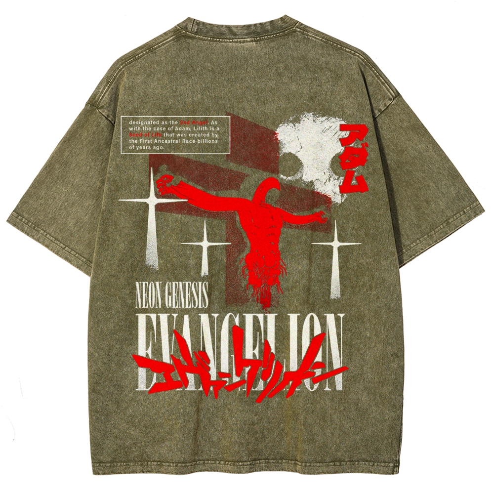 Neon Genesis Evangelion Unisex Fit Washed T-Shirt 2605007977