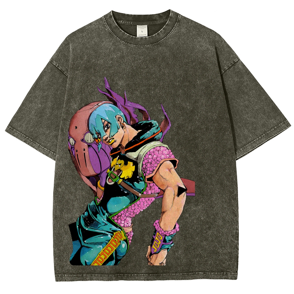 Jojo's Bizarre Adventure Unisex Fit Washed T-Shirt 2605009625