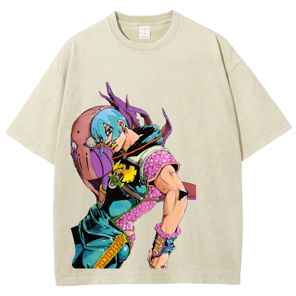 Jojo's Bizarre Adventure Unisex Fit Washed T-Shirt 2605009625