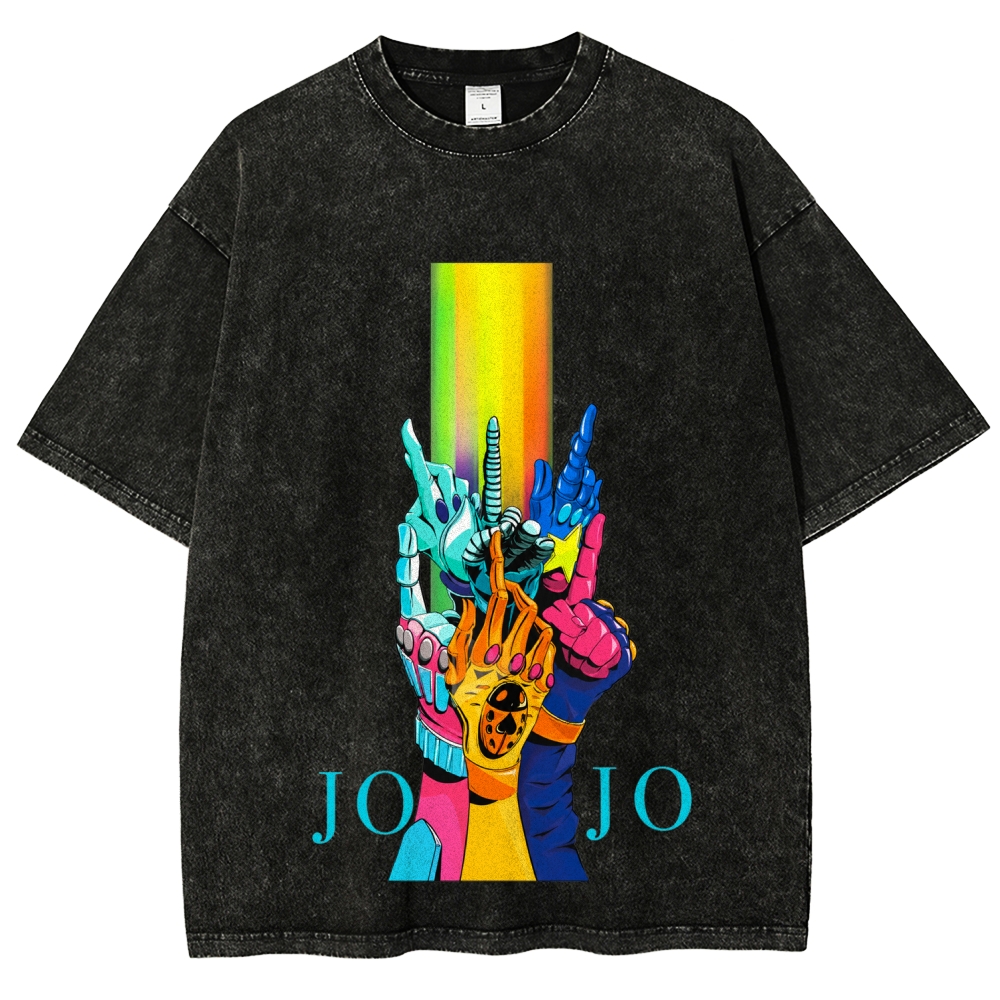 Jojo's Bizarre Adventure Unisex Fit Washed T-Shirt 2606005566