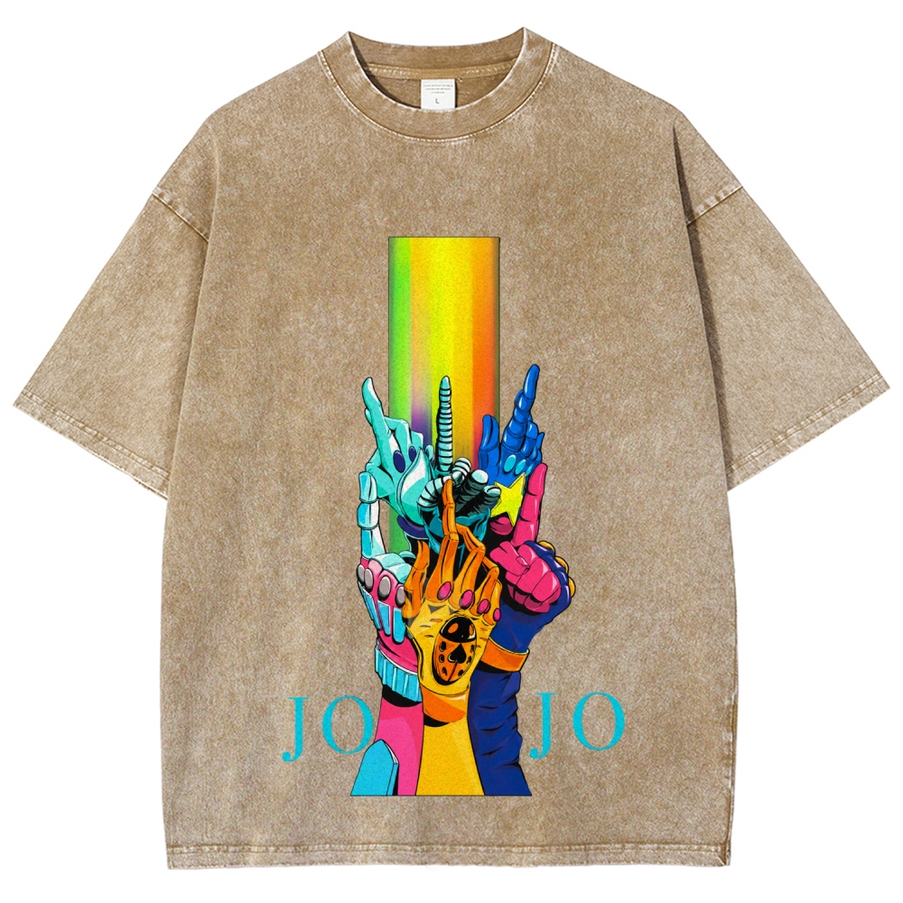 Jojo's Bizarre Adventure Unisex Fit Washed T-Shirt 2606005566