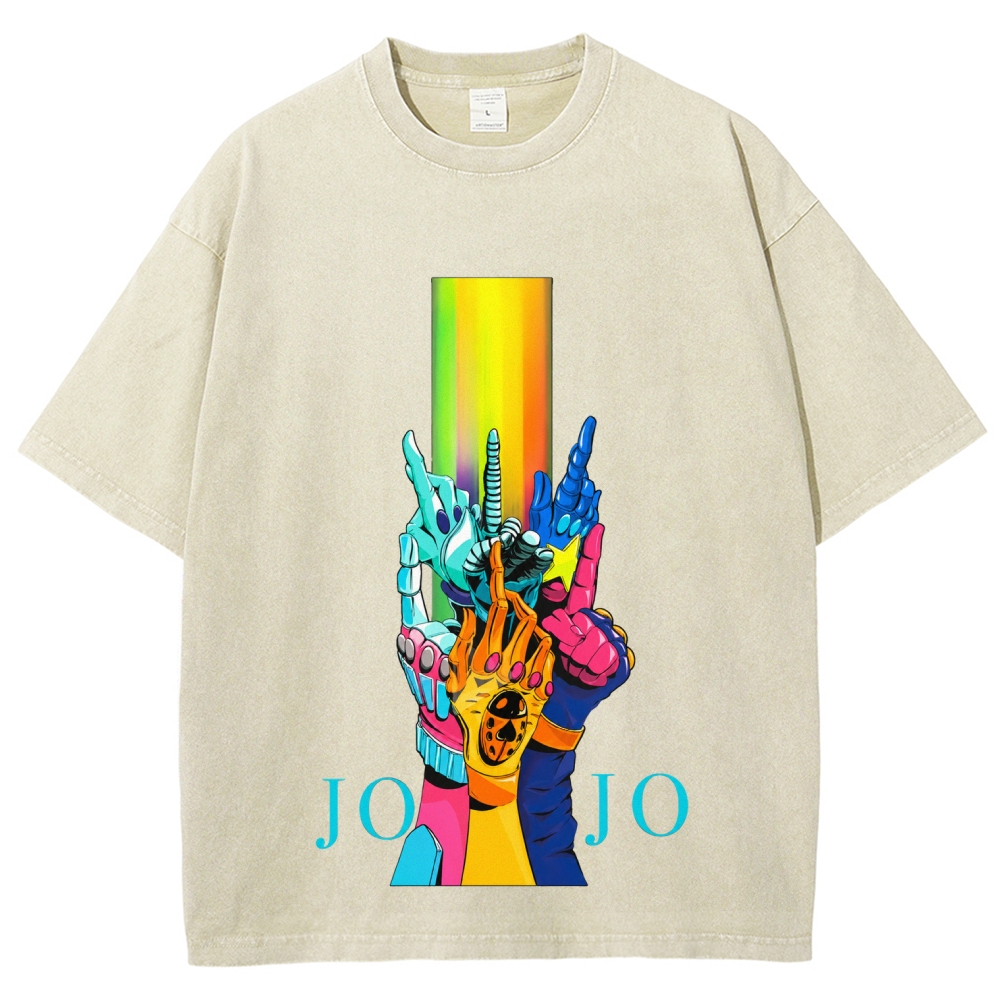 Jojo's Bizarre Adventure Unisex Fit Washed T-Shirt 2606005566