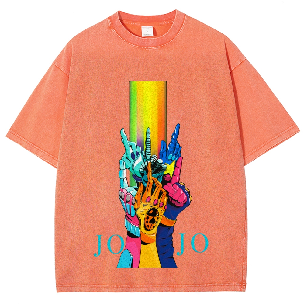 Jojo's Bizarre Adventure Unisex Fit Washed T-Shirt 2606005566