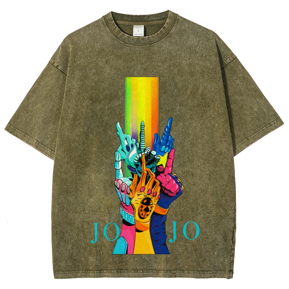 Jojo's Bizarre Adventure Unisex Fit Washed T-Shirt 2606005566