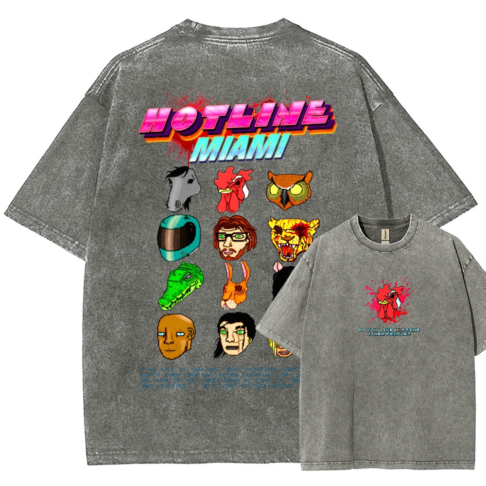 HOTLINE MIAMI Washed T-shirt 2607011697