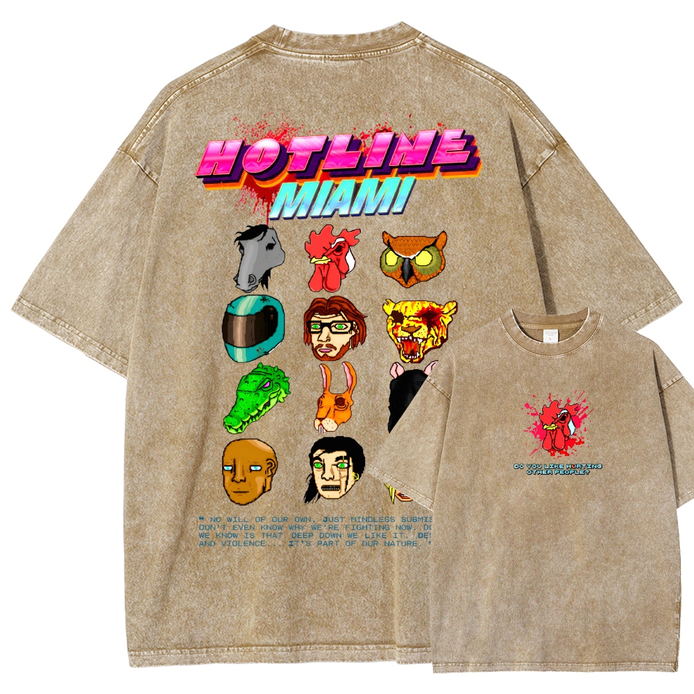 HOTLINE MIAMI Washed T-shirt 2607011697
