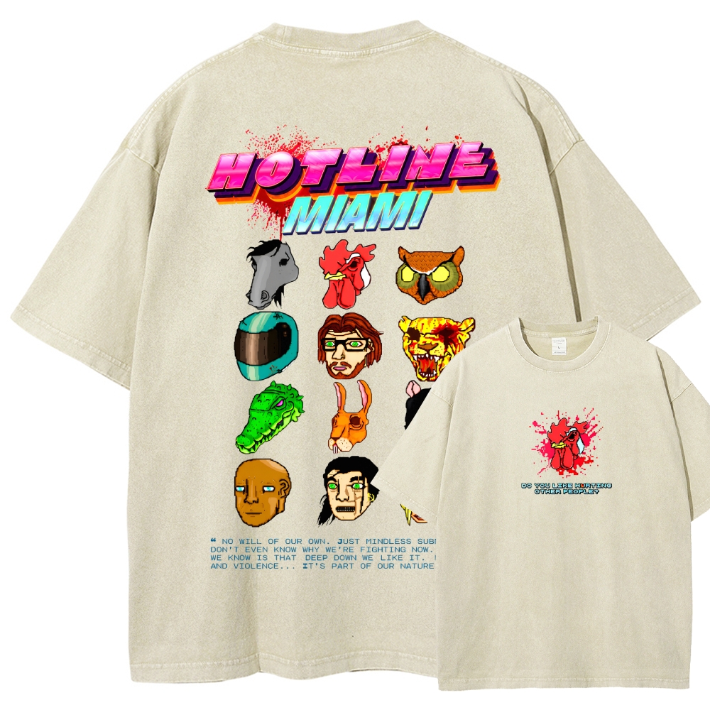 HOTLINE MIAMI Washed T-shirt 2607011697