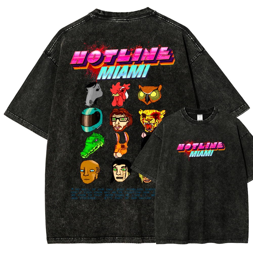 HOTLINE MIAMI Washed T-shirt 2607011702