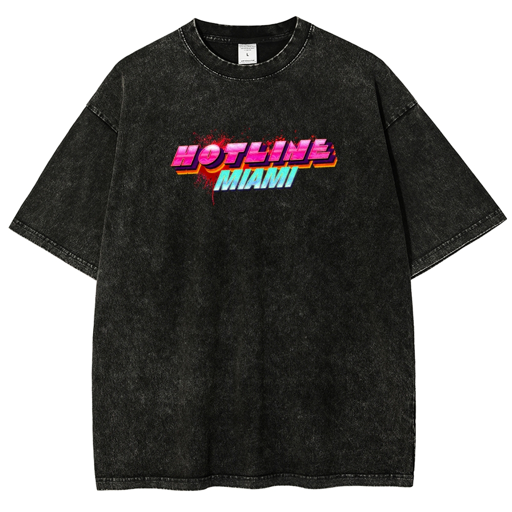 HOTLINE MIAMI Washed T-shirt 2607011702