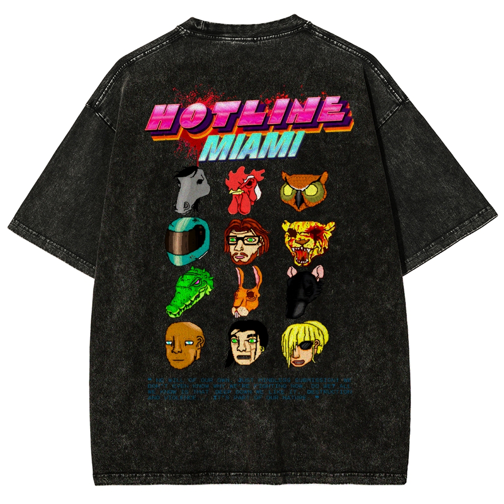 HOTLINE MIAMI Washed T-shirt 2607011702