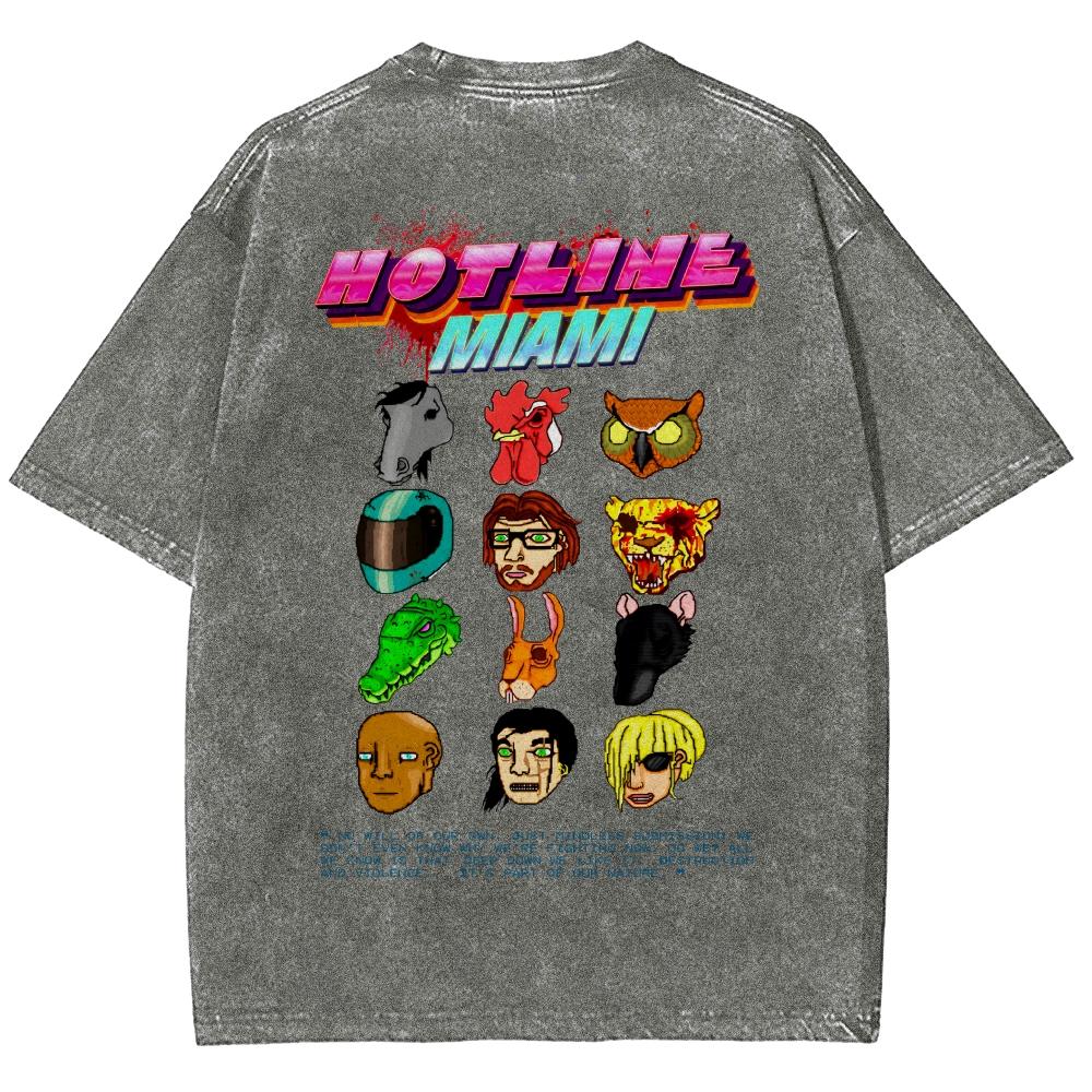 HOTLINE MIAMI Washed T-shirt 2607011702