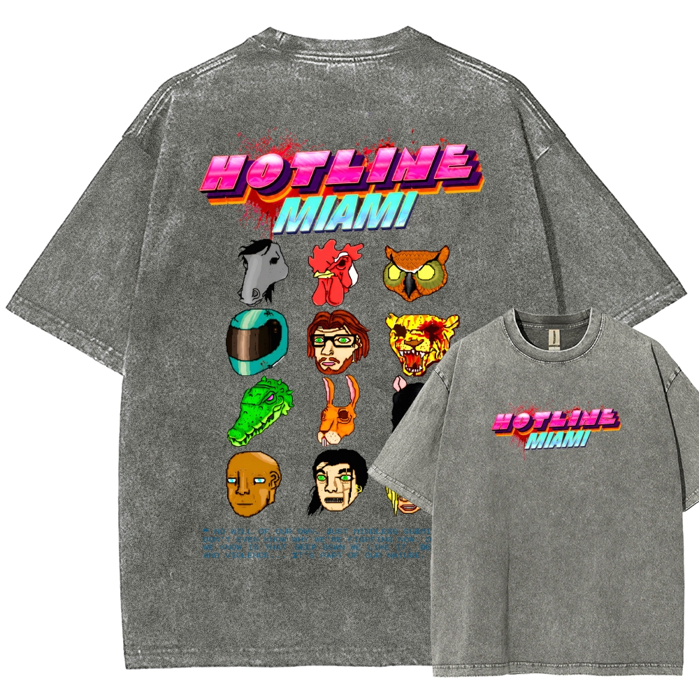 HOTLINE MIAMI Washed T-shirt 2607011702