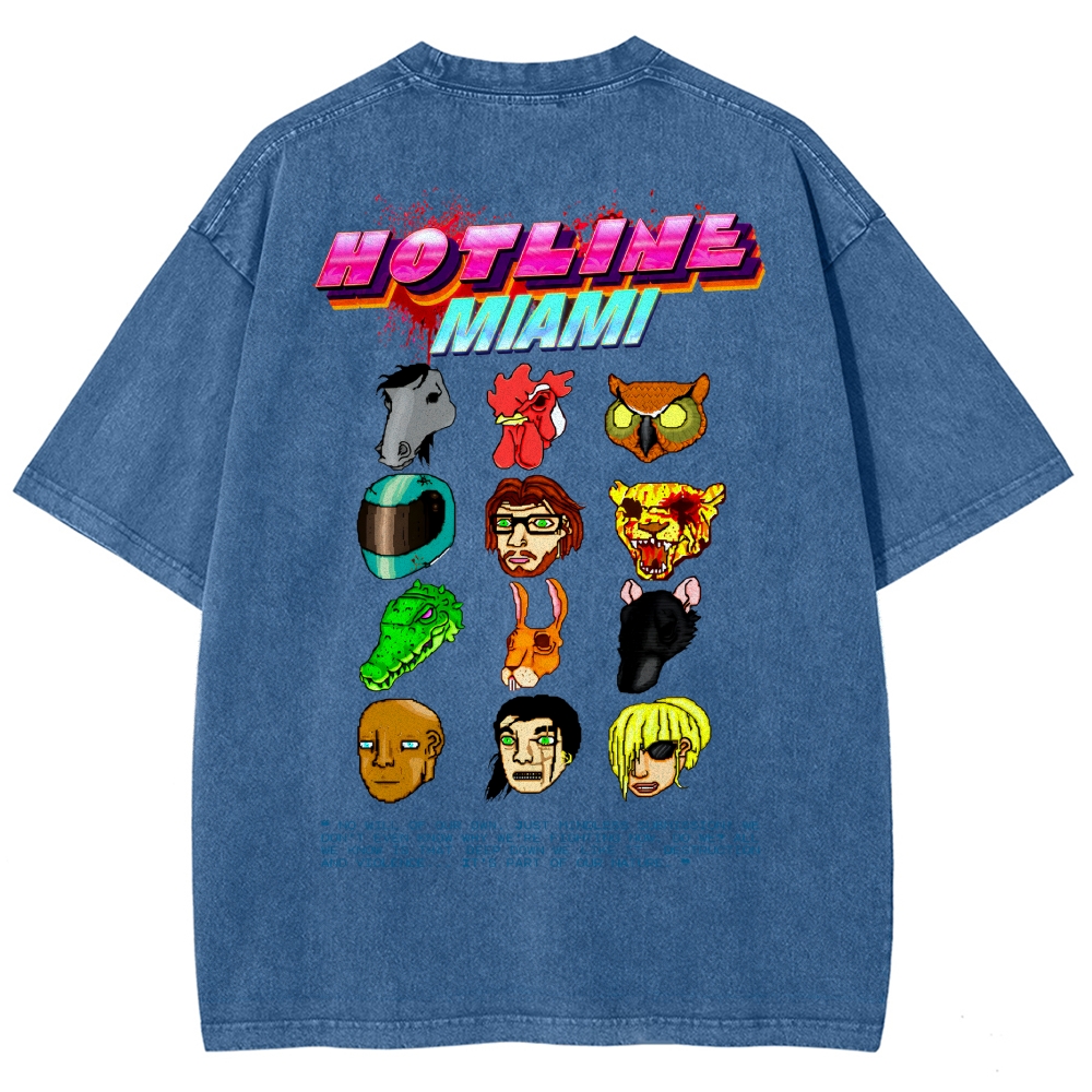 HOTLINE MIAMI Washed T-shirt 2607011702