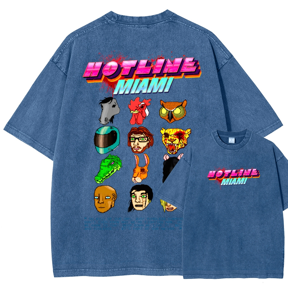 HOTLINE MIAMI Washed T-shirt 2607011702