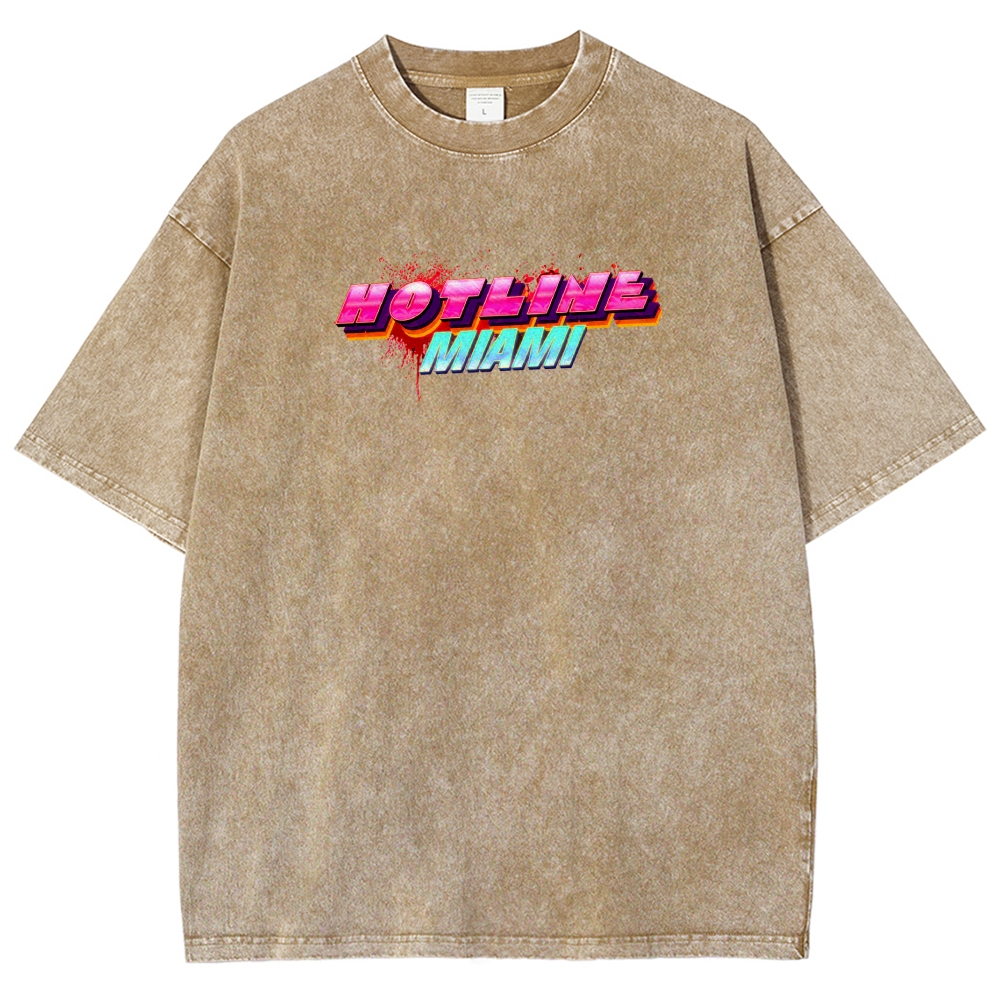 HOTLINE MIAMI Washed T-shirt 2607011702