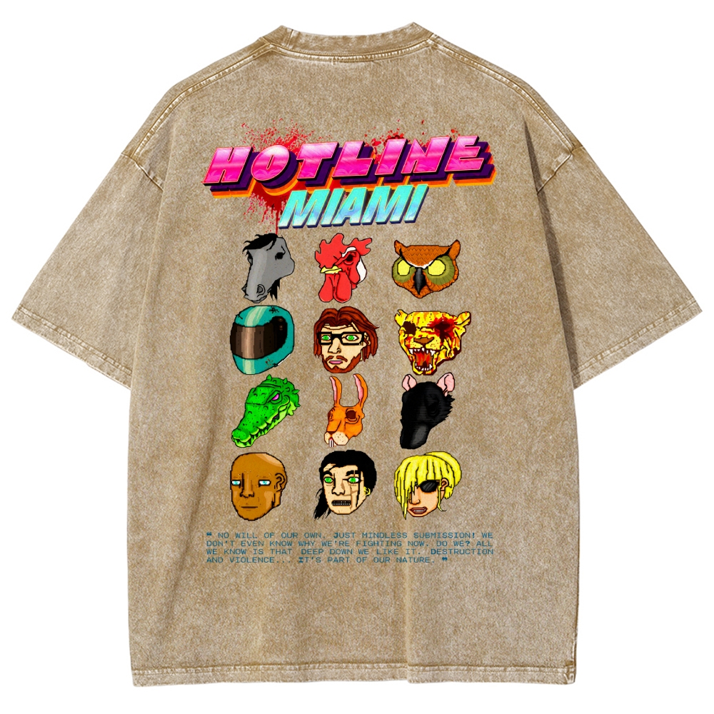 HOTLINE MIAMI Washed T-shirt 2607011702