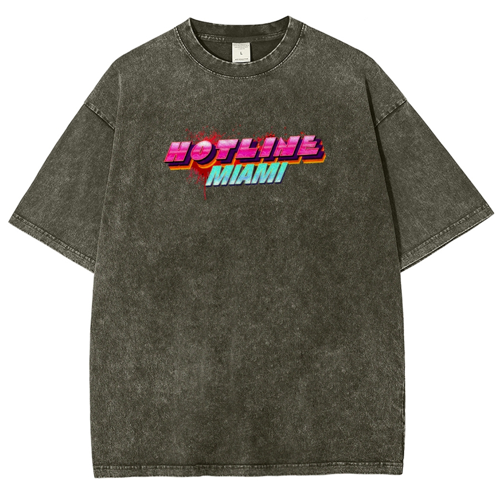 HOTLINE MIAMI Washed T-shirt 2607011702