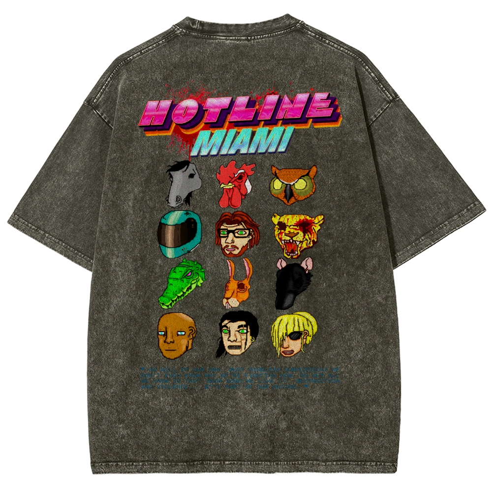 HOTLINE MIAMI Washed T-shirt 2607011702