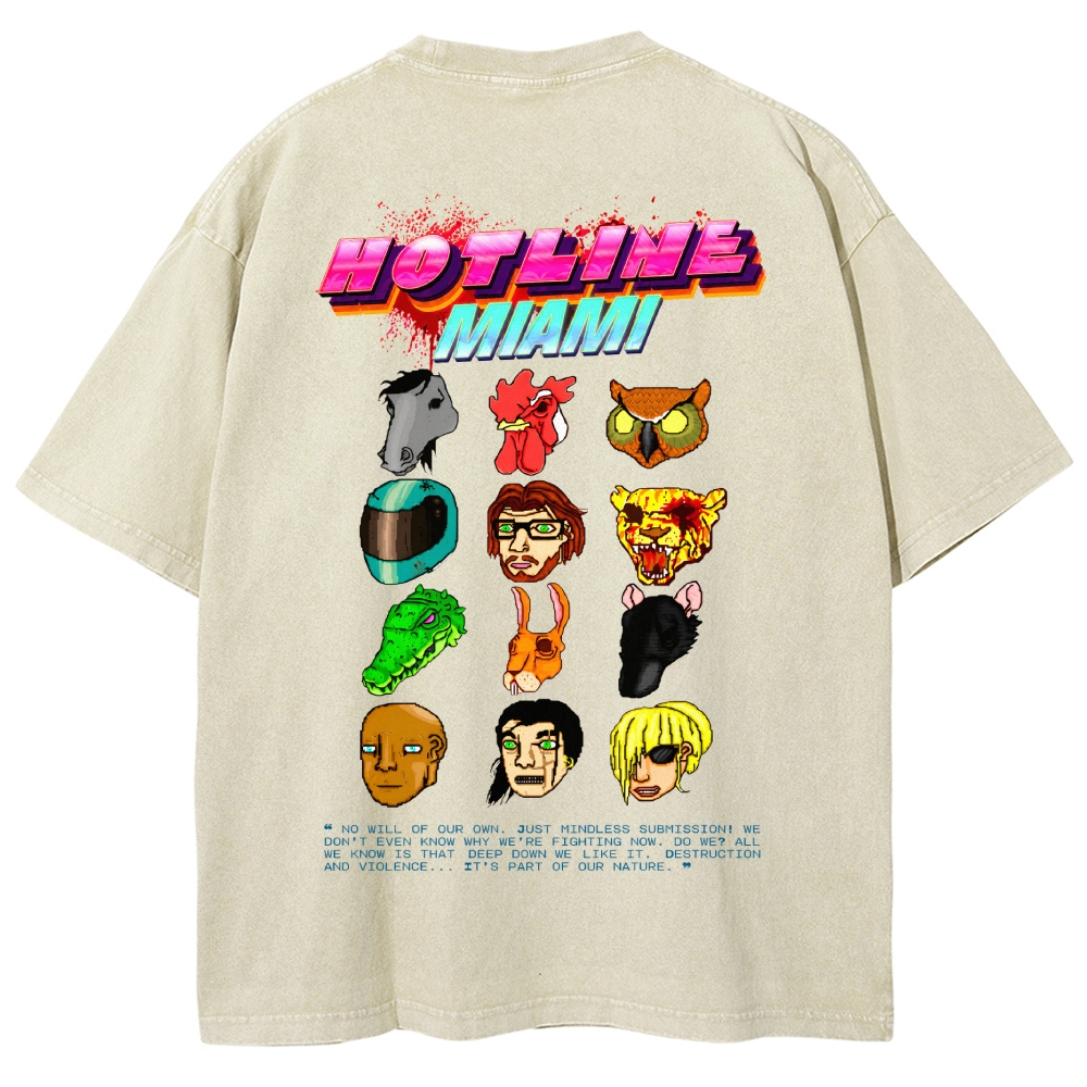 HOTLINE MIAMI Washed T-shirt 2607011702