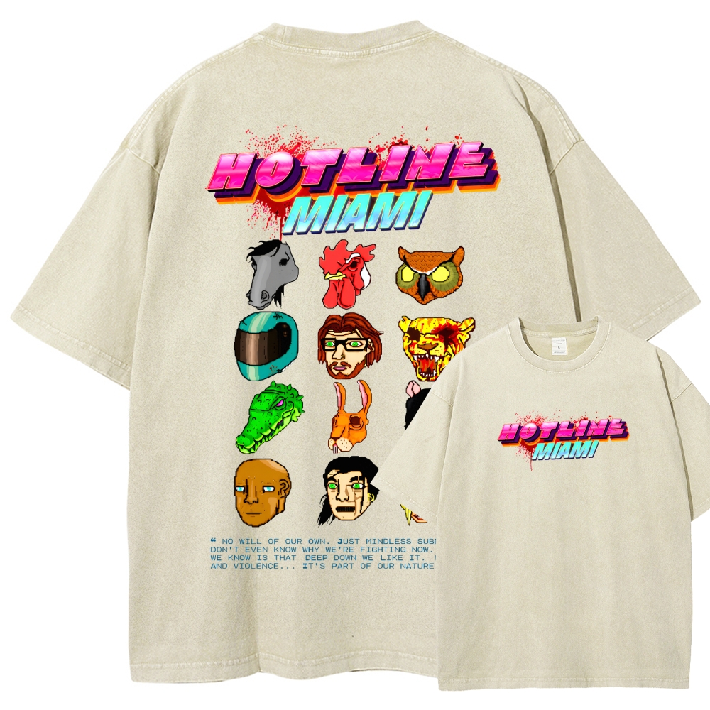 HOTLINE MIAMI Washed T-shirt 2607011702