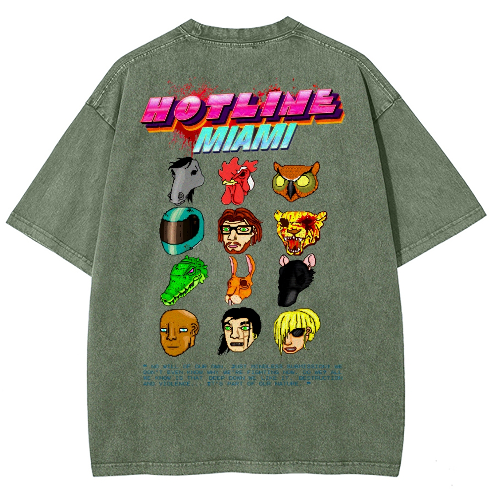 HOTLINE MIAMI Washed T-shirt 2607011702