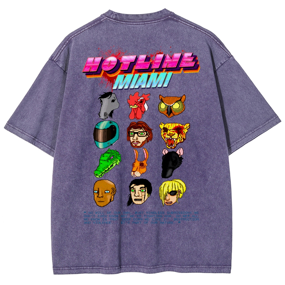 HOTLINE MIAMI Washed T-shirt 2607011702