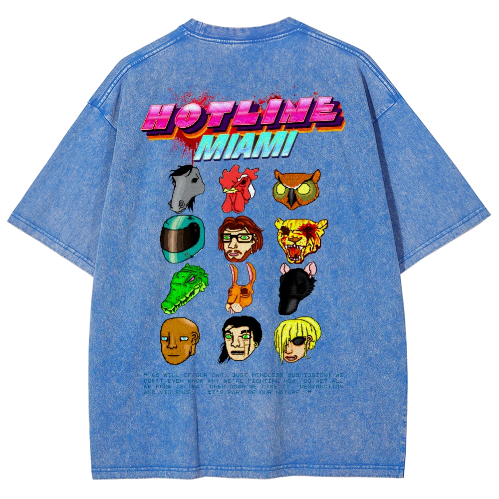 HOTLINE MIAMI Washed T-shirt 2607011702