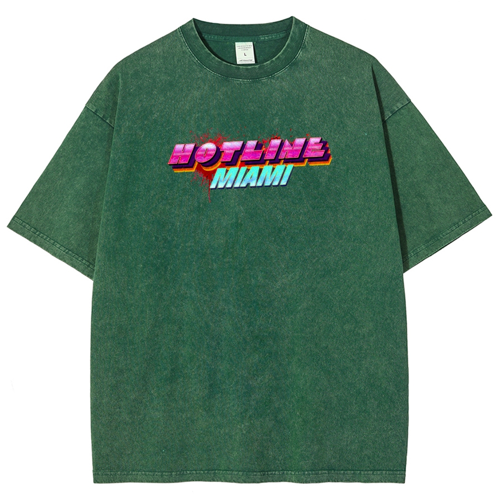 HOTLINE MIAMI Washed T-shirt 2607011702