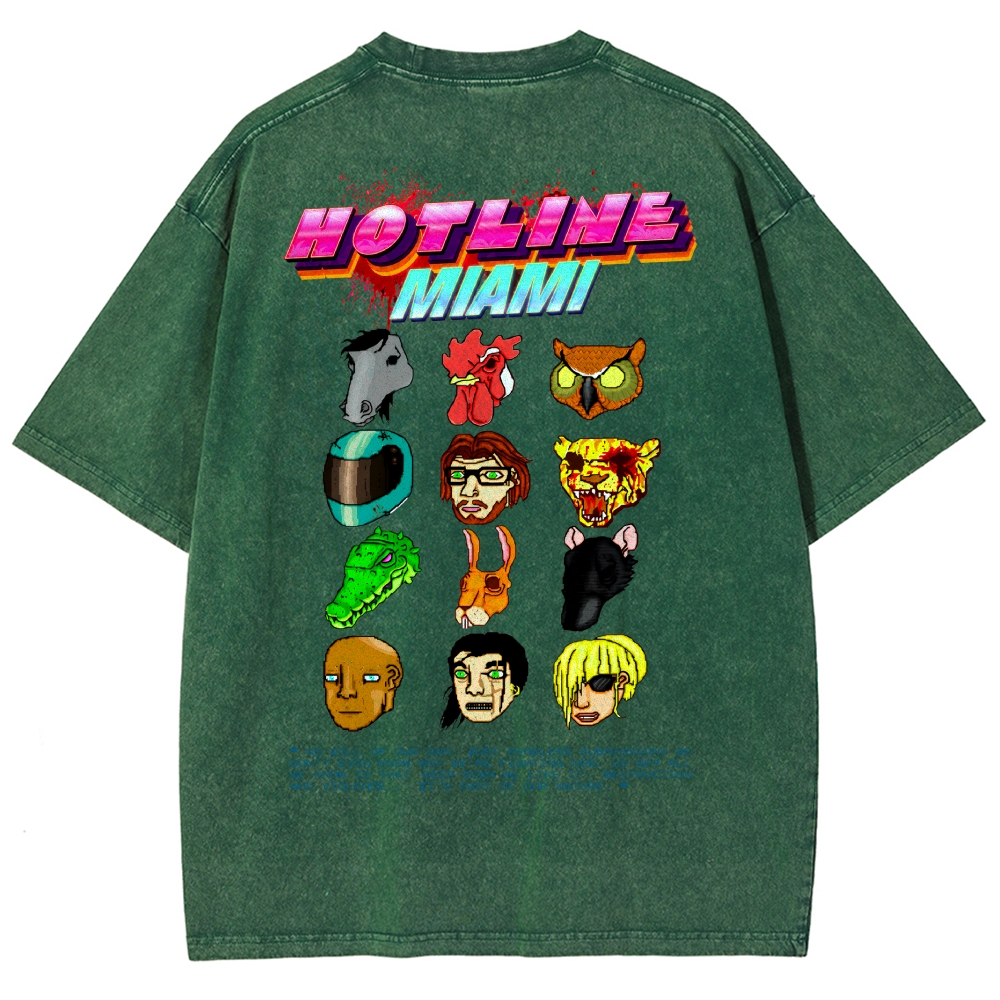 HOTLINE MIAMI Washed T-shirt 2607011702