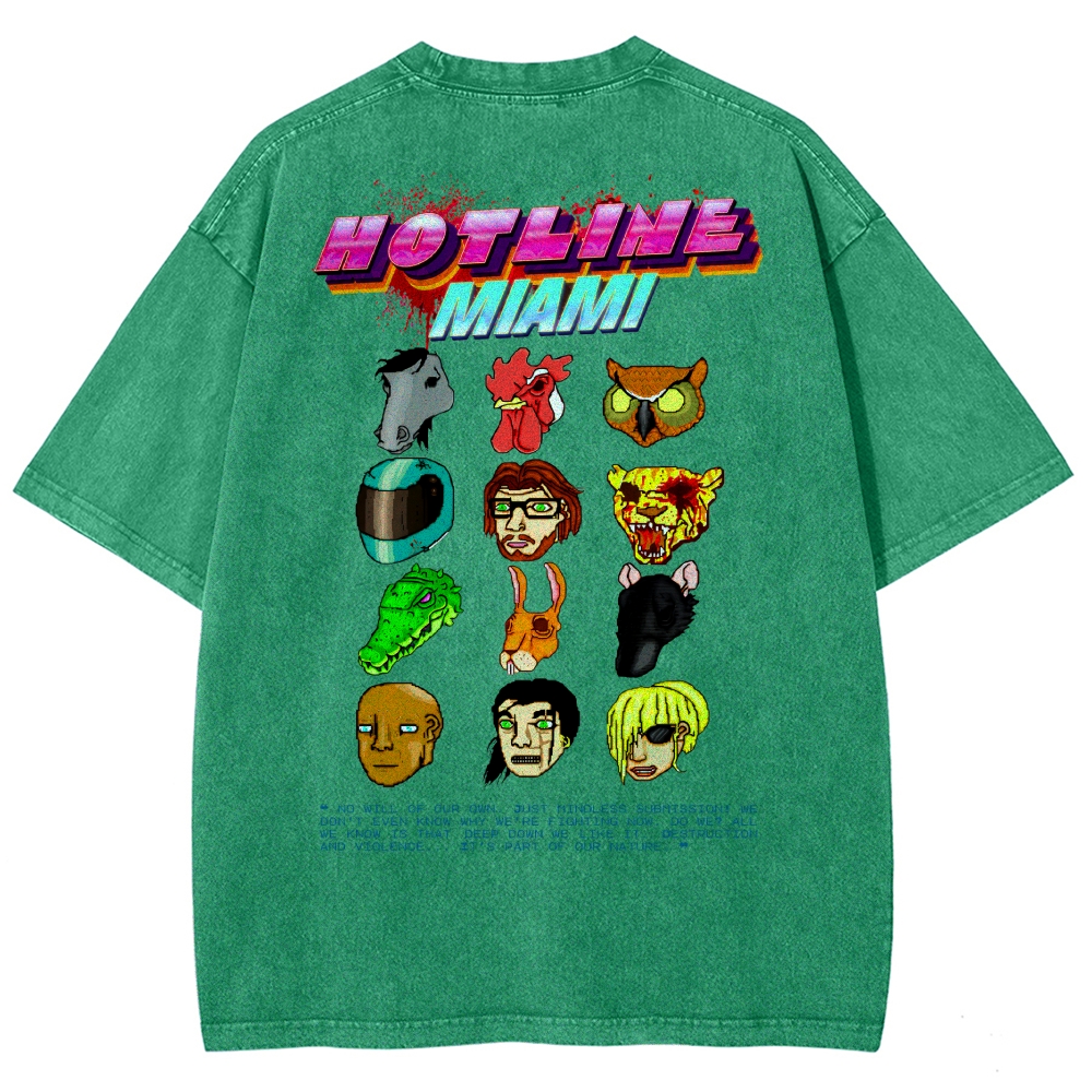 HOTLINE MIAMI Washed T-shirt 2607011702