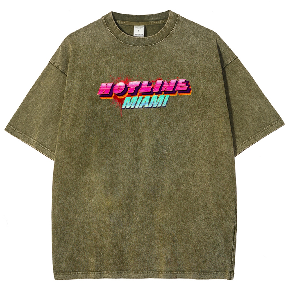 HOTLINE MIAMI Washed T-shirt 2607011702