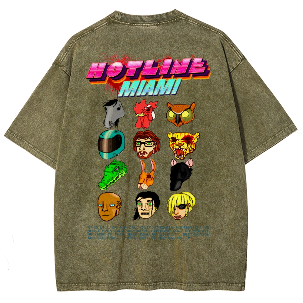 HOTLINE MIAMI Washed T-shirt 2607011702