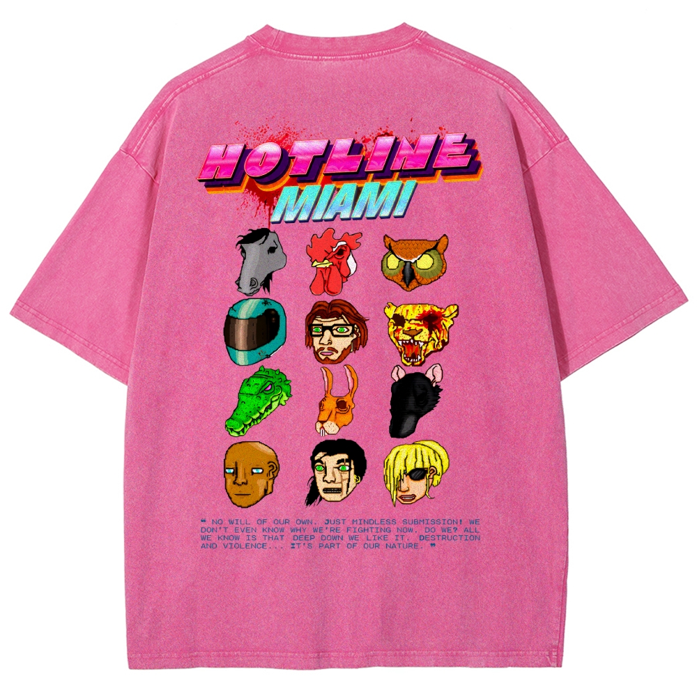 HOTLINE MIAMI Washed T-shirt 2607011702