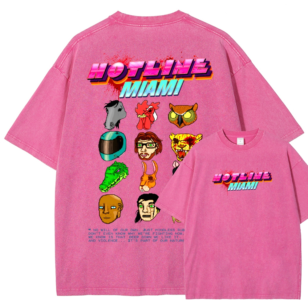 HOTLINE MIAMI Washed T-shirt 2607011702