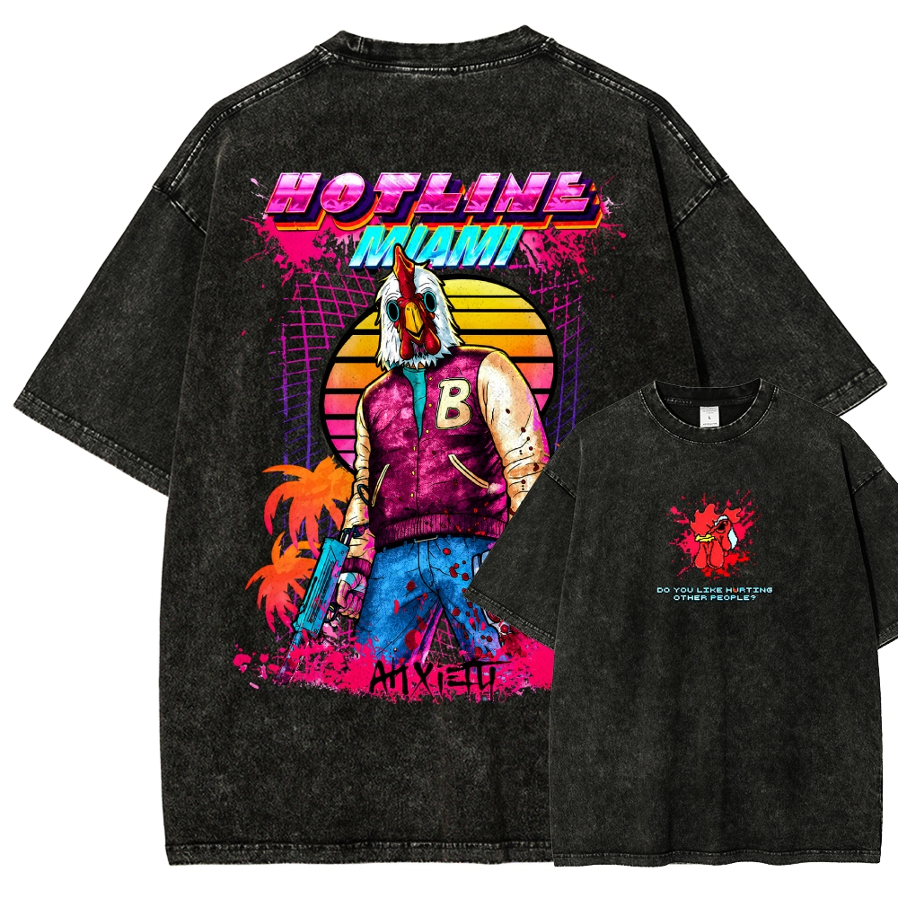 HOTLINE MIAMI Washed T-shirt 2607011712