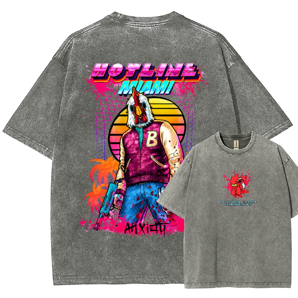HOTLINE MIAMI Washed T-shirt 2607011712