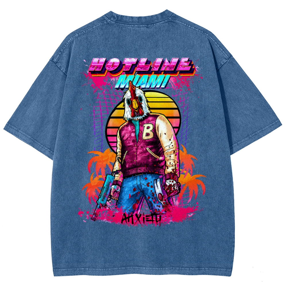 HOTLINE MIAMI Washed T-shirt 2607011712