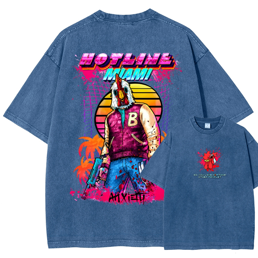 HOTLINE MIAMI Washed T-shirt 2607011712
