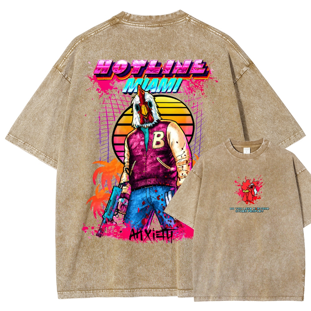 HOTLINE MIAMI Washed T-shirt 2607011712