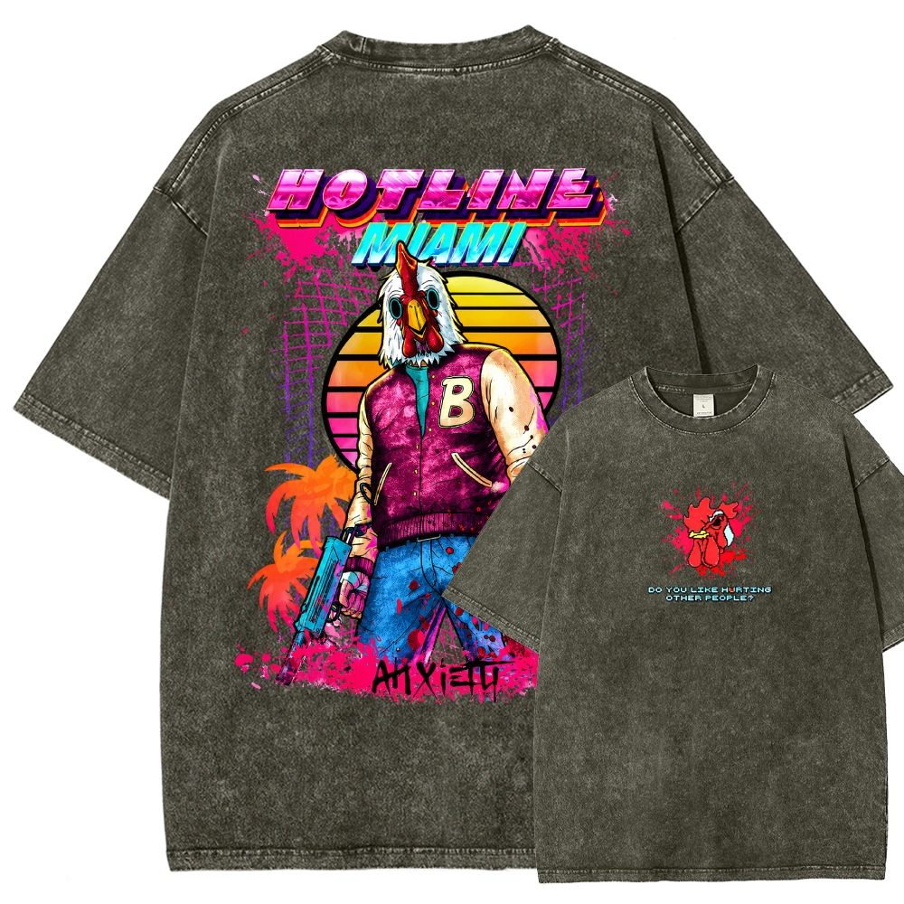 HOTLINE MIAMI Washed T-shirt 2607011712