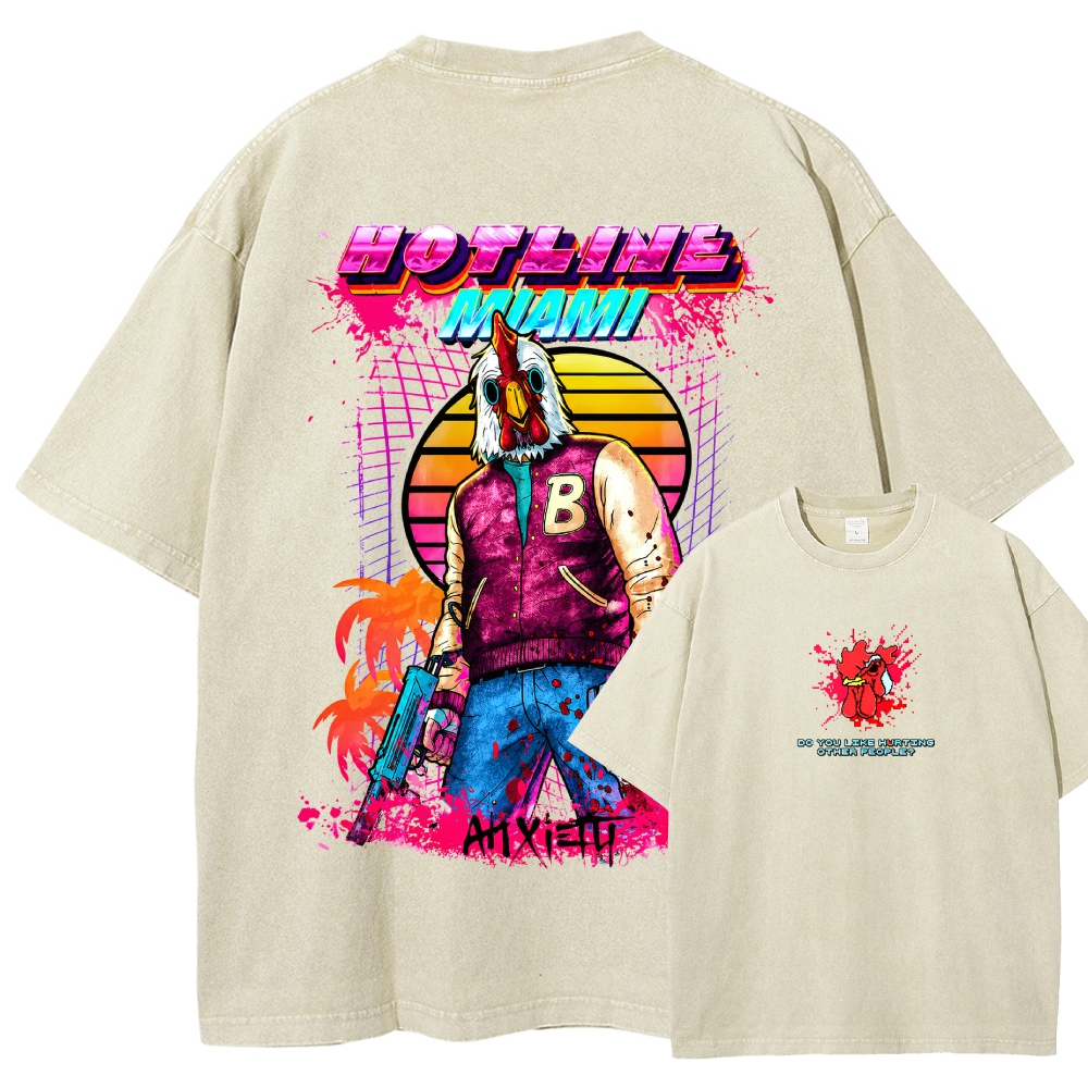 HOTLINE MIAMI Washed T-shirt 2607011712