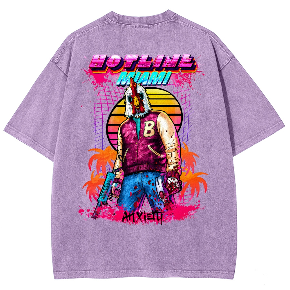 HOTLINE MIAMI Washed T-shirt 2607011712