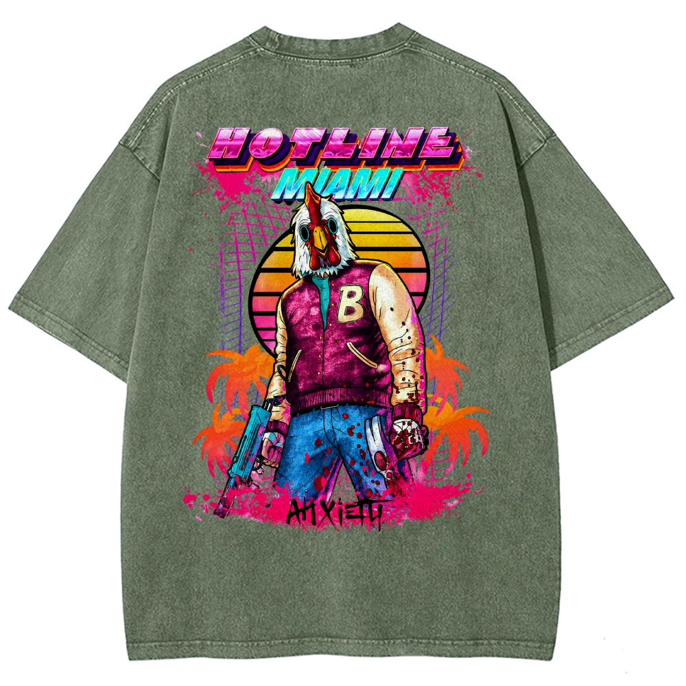 HOTLINE MIAMI Washed T-shirt 2607011712