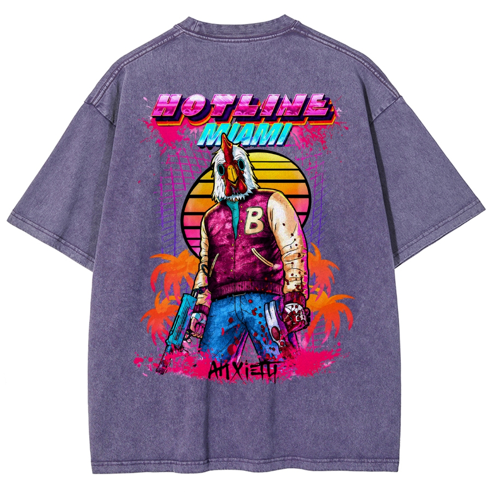 HOTLINE MIAMI Washed T-shirt 2607011712