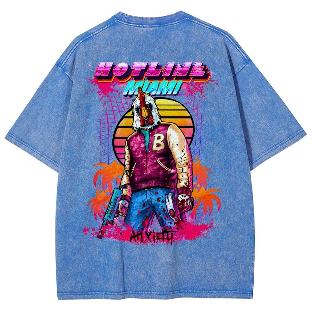 HOTLINE MIAMI Washed T-shirt 2607011712