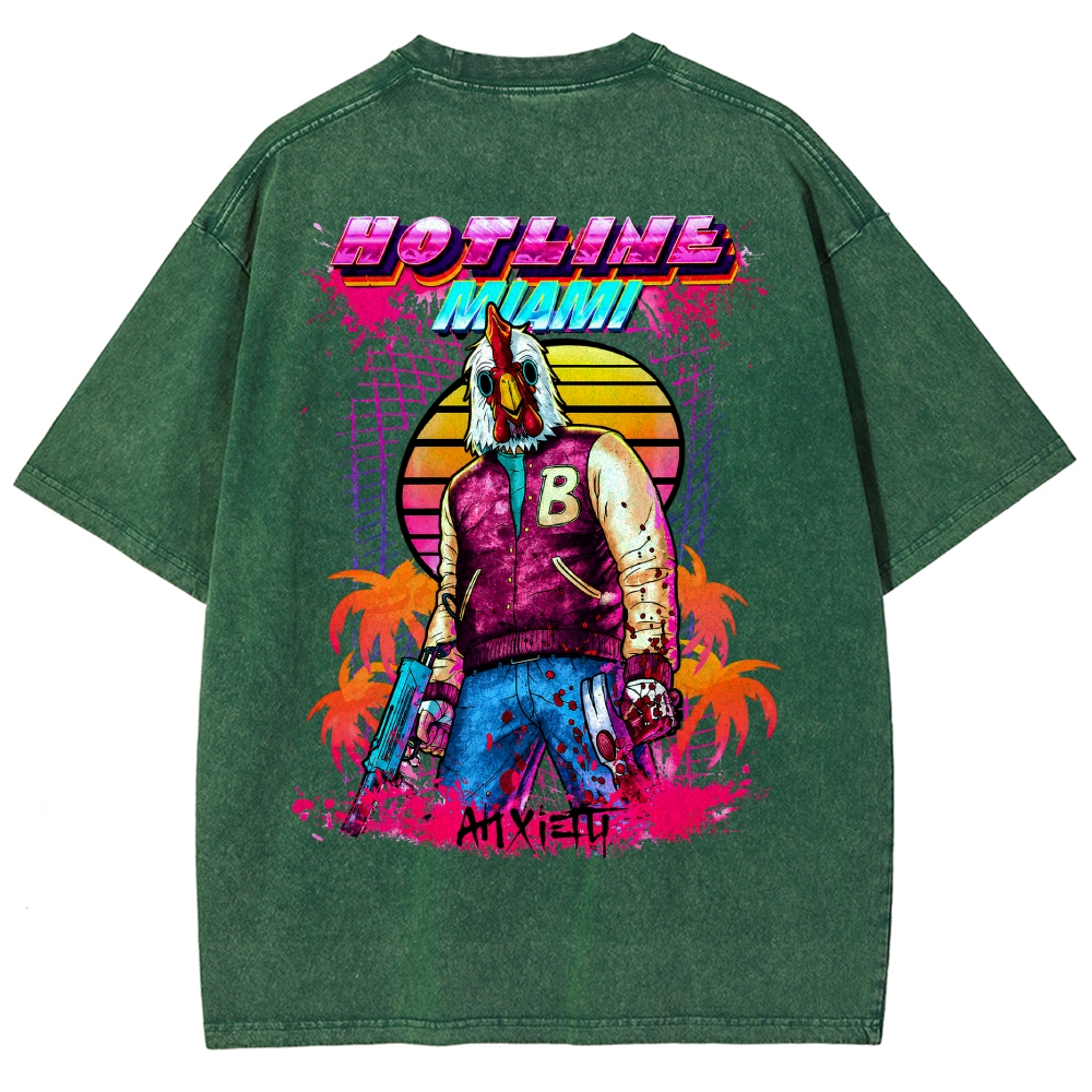 HOTLINE MIAMI Washed T-shirt 2607011712
