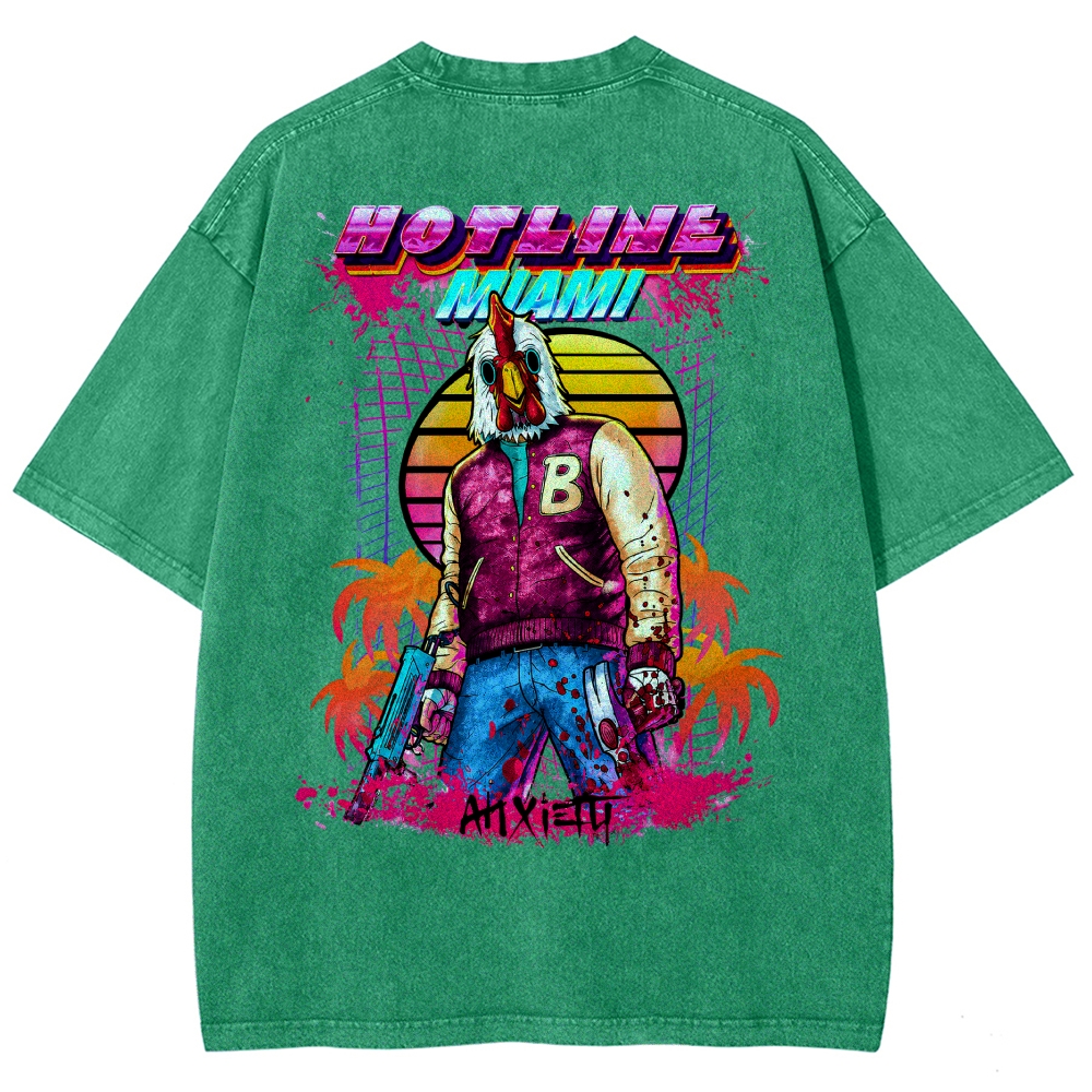 HOTLINE MIAMI Washed T-shirt 2607011712