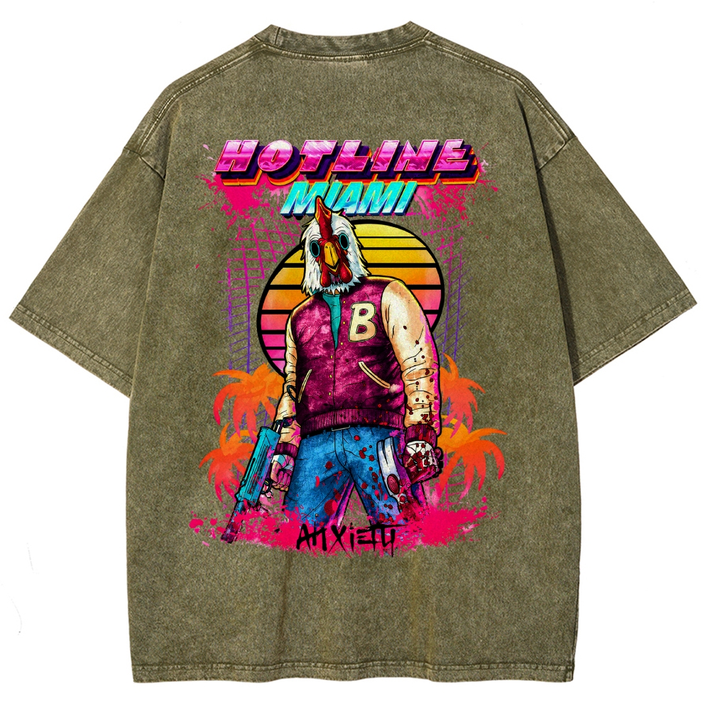 HOTLINE MIAMI Washed T-shirt 2607011712
